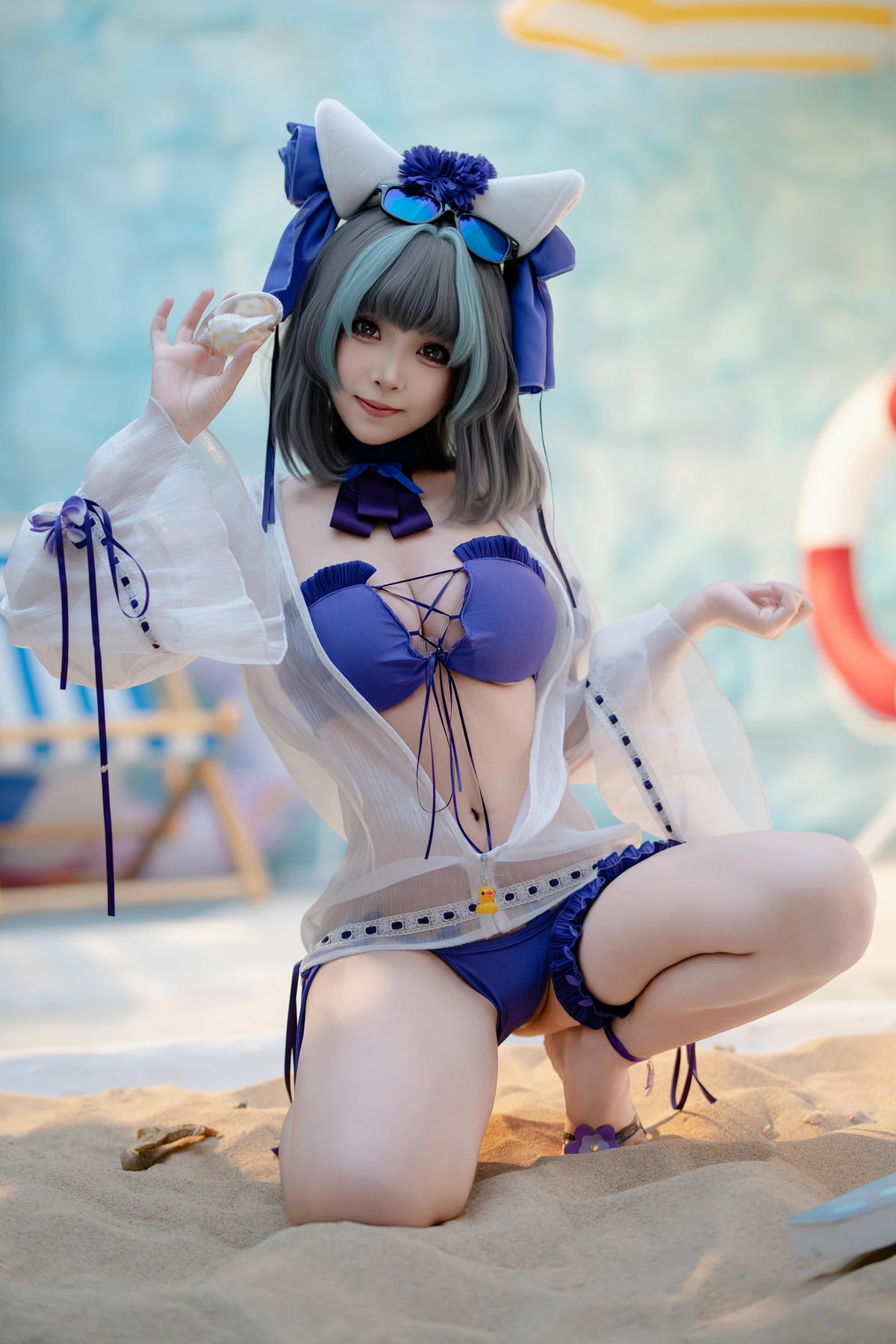 图片[4]-Bangni邦尼 cosplay Cheshire Swimsuit – Azur Lane【86P】 – COSPLAY-御萝部落