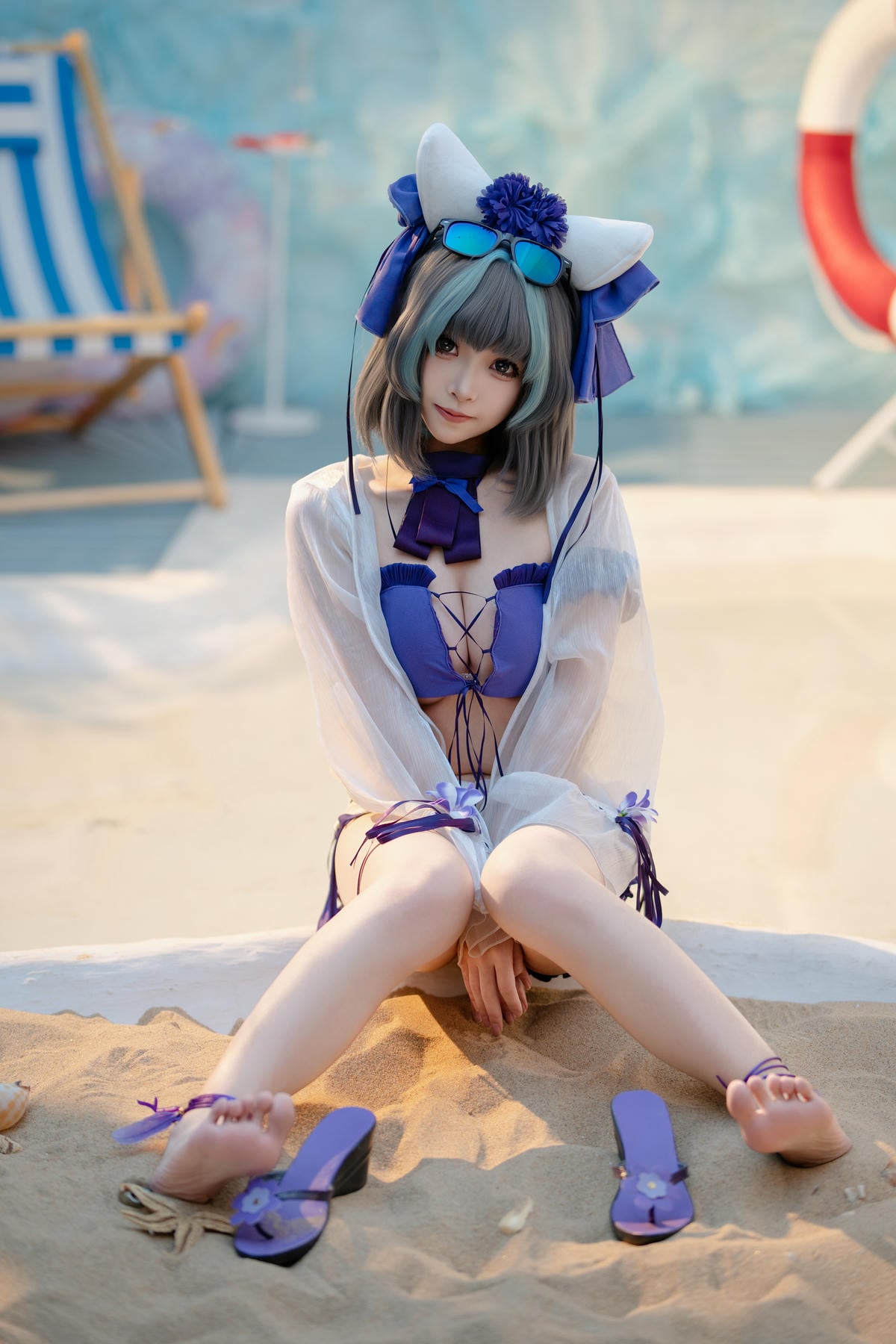 图片[15]-Bangni邦尼 cosplay Cheshire Swimsuit – Azur Lane【86P】 – COSPLAY-御萝部落