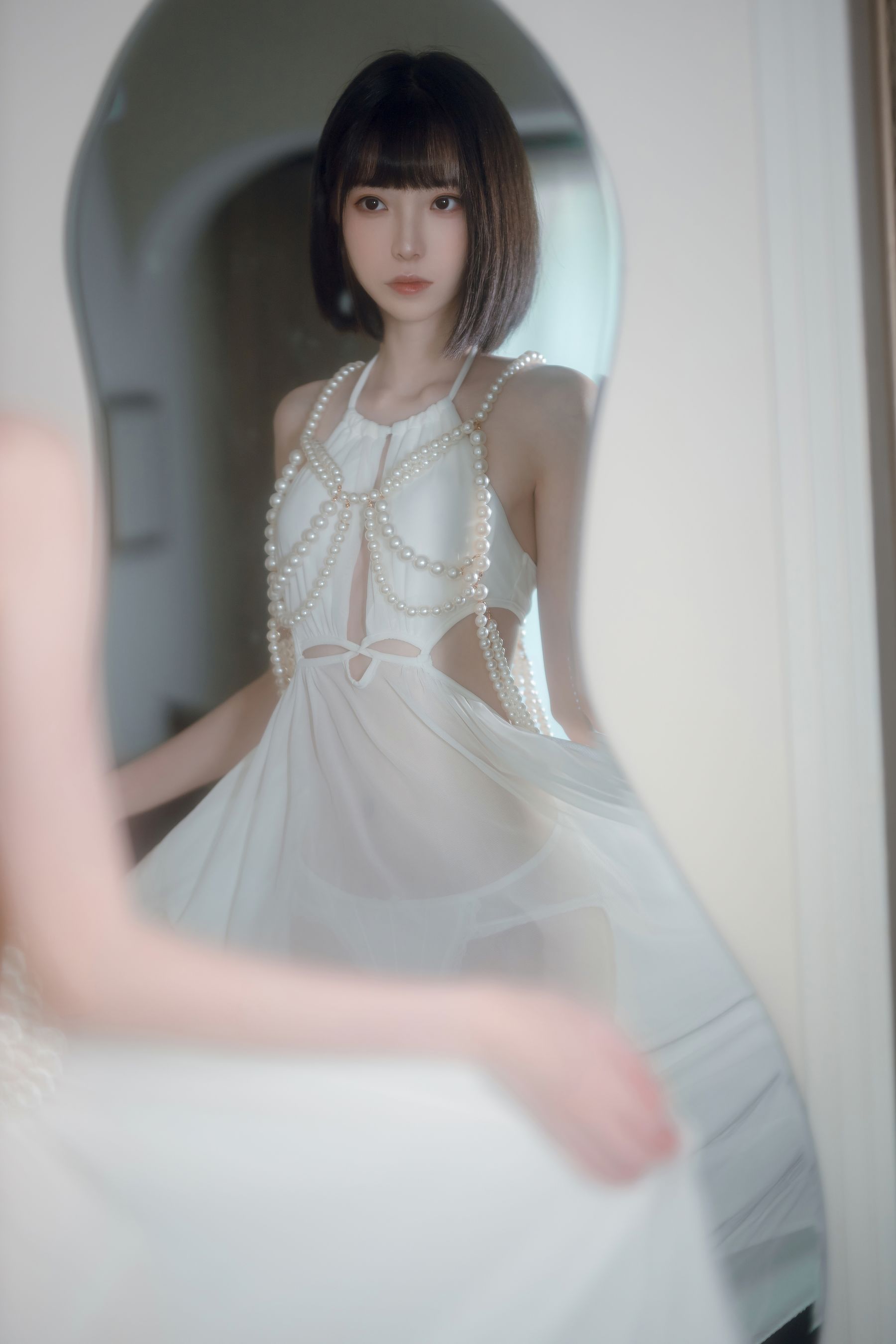 许岚LAN白裙修长美腿短发系列清纯写真