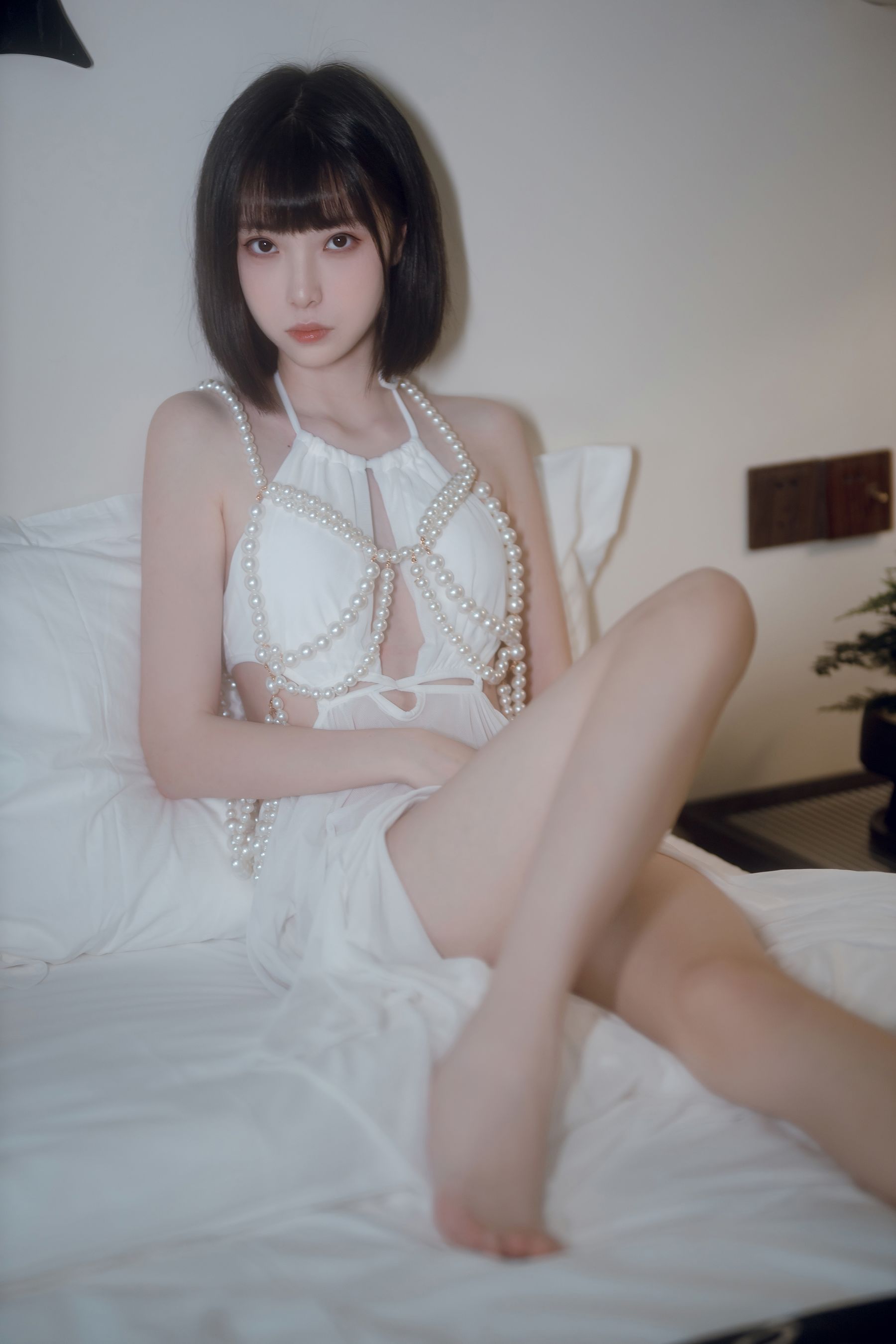 许岚LAN白裙修长美腿短发系列清纯写真